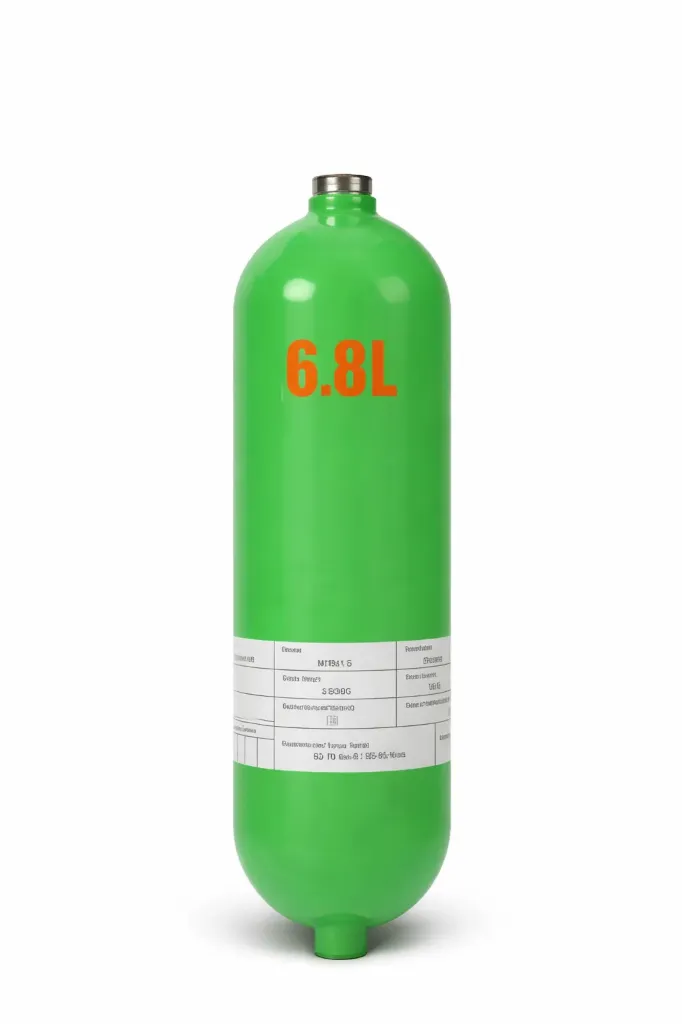 6.8L Composite SCBA 300 Bar Cylinder Green Right Angled Valve with Buffer Non-Locking