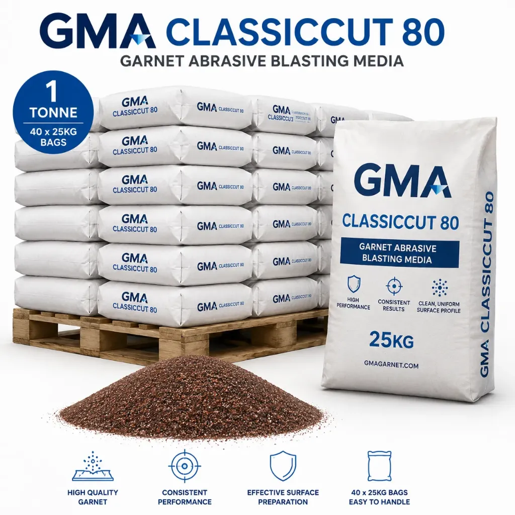 GMA ClassicCut 80 Garnet Abrasive – 1T | 40 x 25kg Bags
