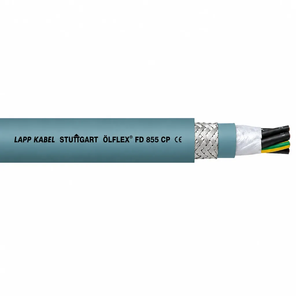 ÖLFLEX® FD 855 CP Screened Halogen-Free, highly flexible, PUR sheath and UL certified 30G1 (29 + E)