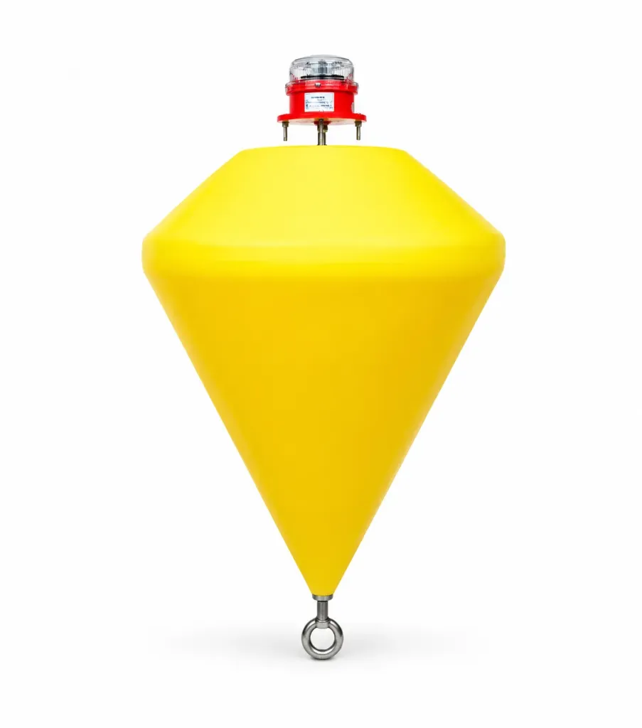 Marine Marker Buoy with Solar-Powered LED Light and Crucifix Add-On
