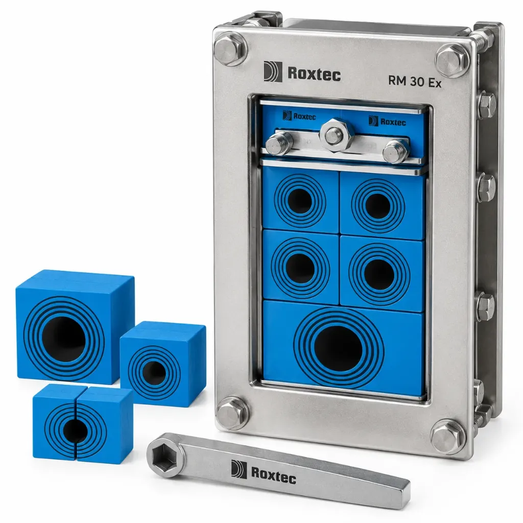 [EXRM00100301000] Roxtec RM 30 Ex Multidiameter Cable & Pipe Sealing Module – 30 mm