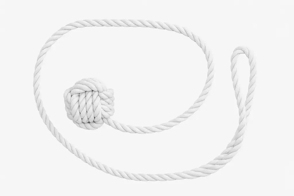 Monkey Fist - 12mm dia. White Polyrope with 1m plain tail
