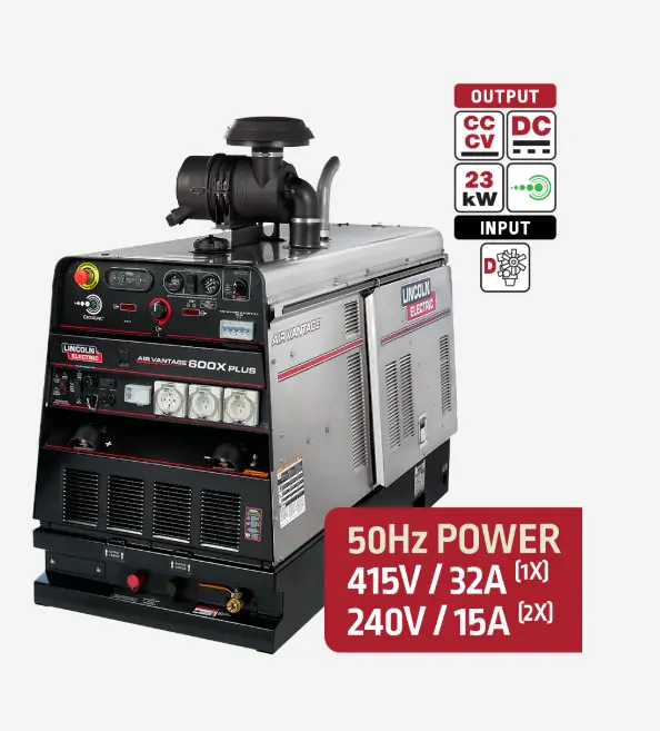 Lincoln Air Vantage 600X Plus H/D Engine Driven Welder/generator/Compressor