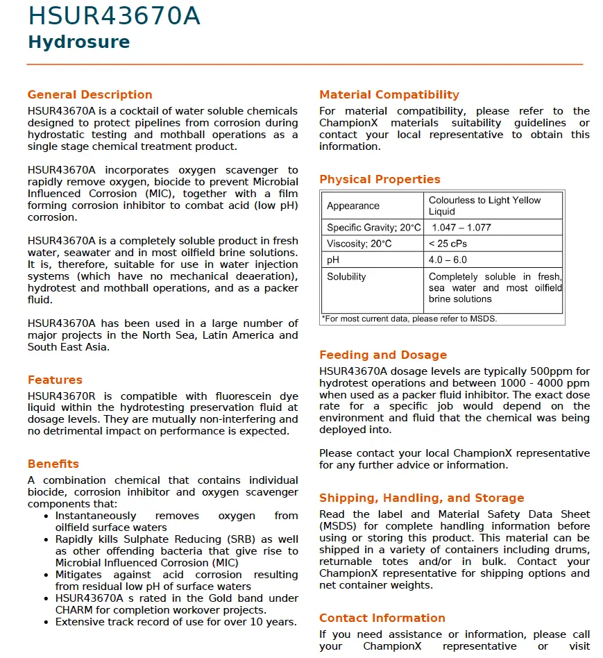 Inhibitor Rust Hydrosure O-3670R 20L
