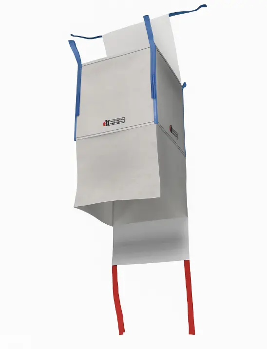 1T Bulk Bag – Full Drop Bottom Discharge Flap, 90 x 90 x 130cm