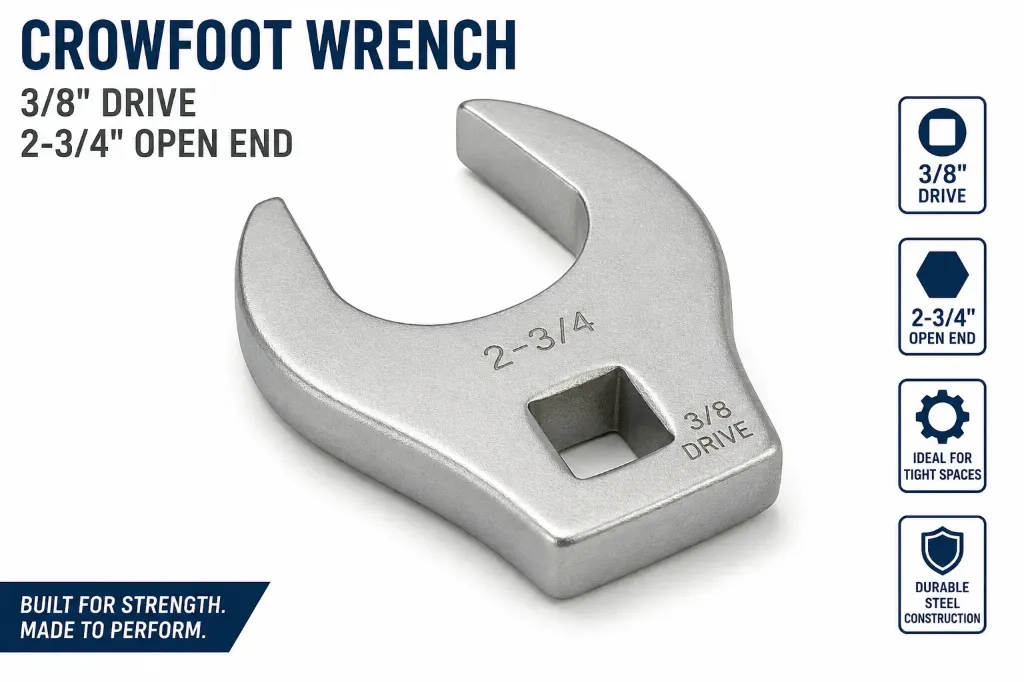 Crowfoot Wrench 3/8 inch Drive 2-3/4 inch Open End