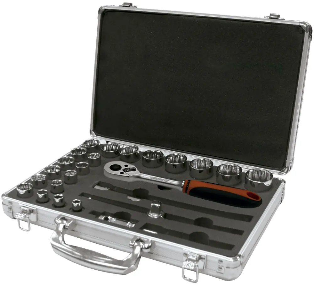 SET OF 25 PCS. SOCKET WRENCHES 1/2" (5/16" - 1.1/4") 12 EDGES