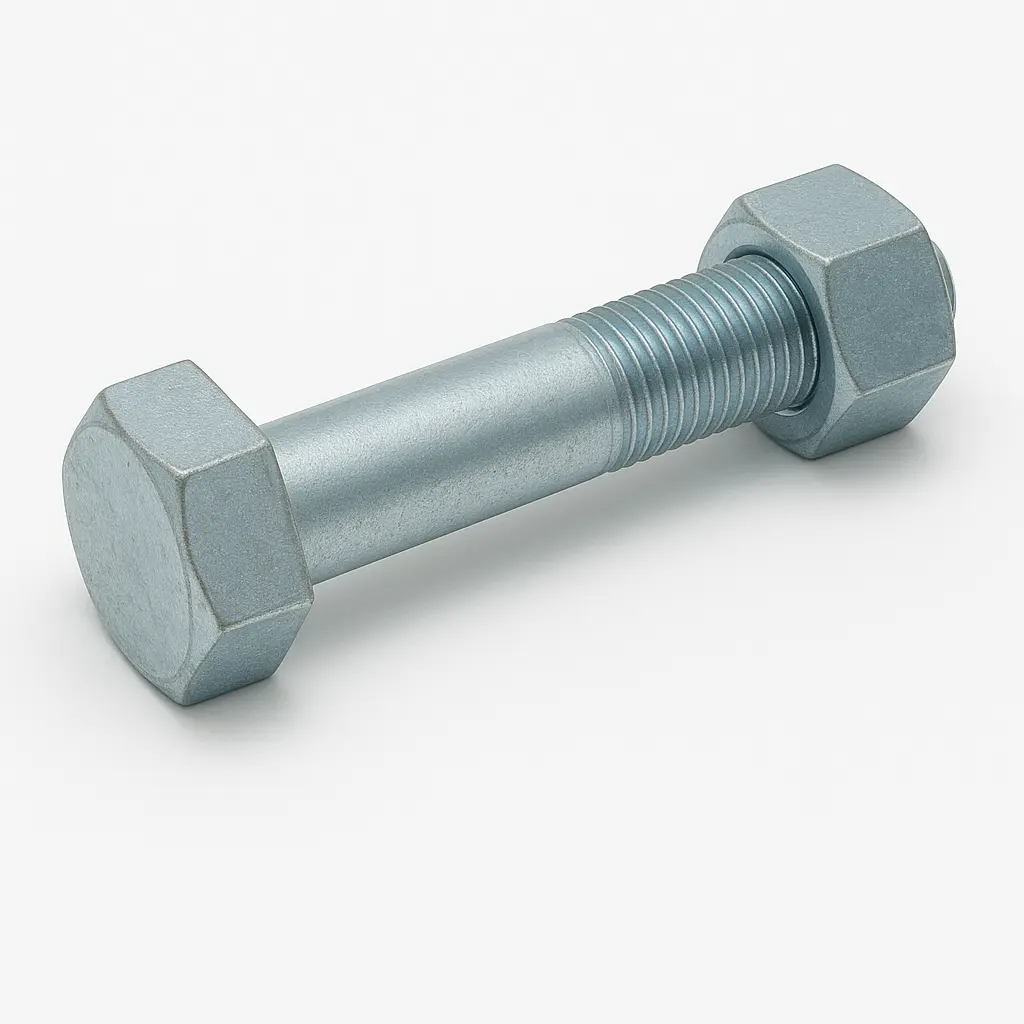 B7M M24 x 145mm EL bolt c/w 2H nut, Zinc coated