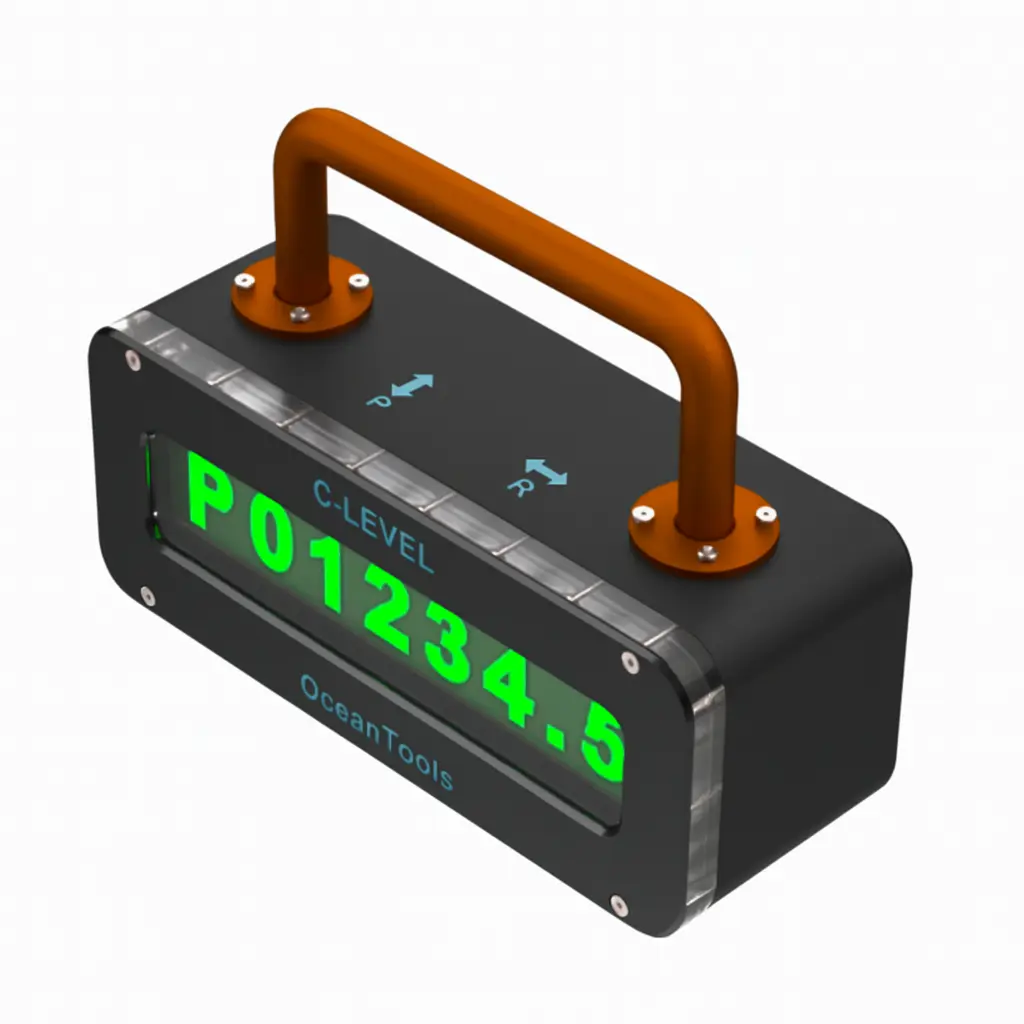 C-Level Digital Subsea Display - 300m depth rating with bar handle and protective transit case