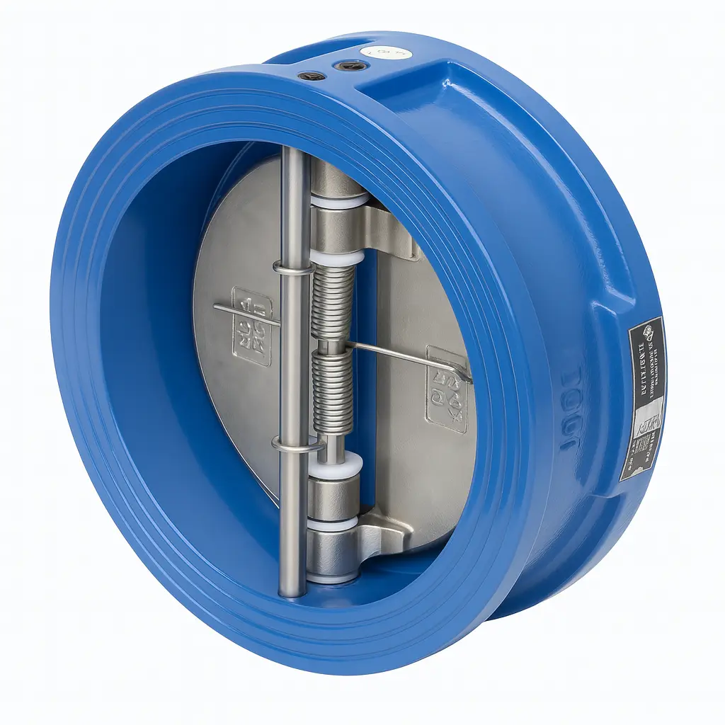 4" (DN100) Arita Dual Plate Wafer Check Valve – Class 150, Cast Iron Body, Stainless Steel Trim, NBR Seat, RF