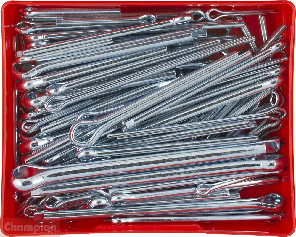 [CA280KITCMP] Champion Large Steel Split Pin Assortment Kit – Multi-Size Cotter Pins in Storage Case