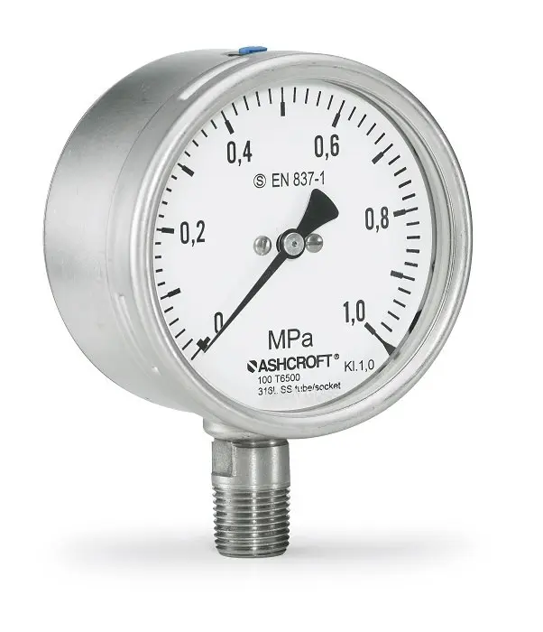 Ashcroft 100mm Pressure Gauge – Model 100-T65005L-04L-0/100KPa-XGR