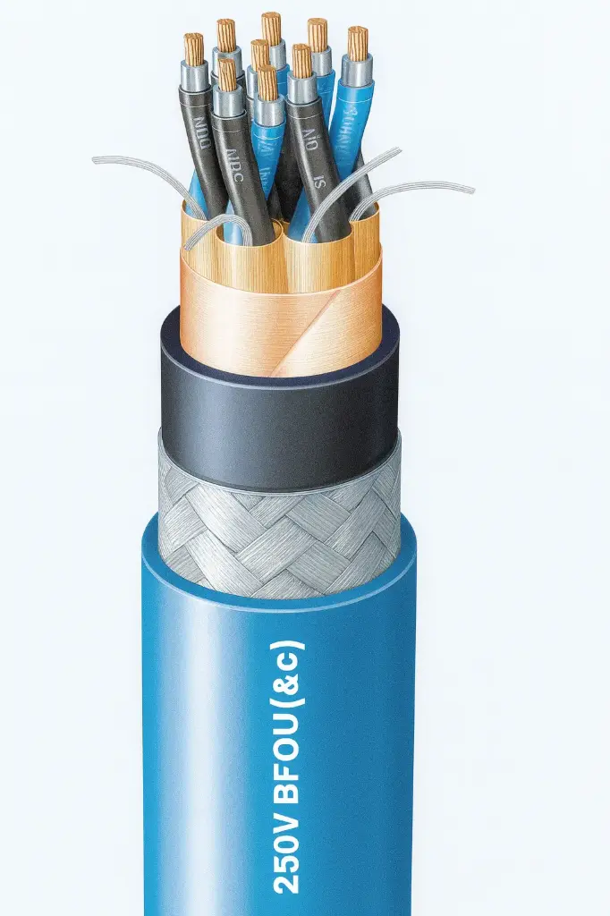 TMC NEK 606 BFOU(I)(M) S103 Cable – 1P 2.5mm²,  250V Grey, Mud-Resistant