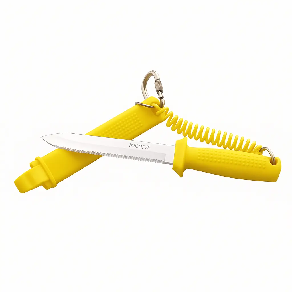 Victory Green River 17 cm Diver Knife with Sheath, Carabiner & Safety Lanyard