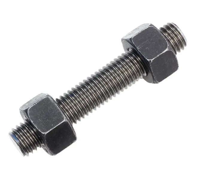 1/2" UNC x 70mm B7 Stud Bolt with 2 2H Nuts – ASTM A193 B7 / A194 2H, Plain Galvanised