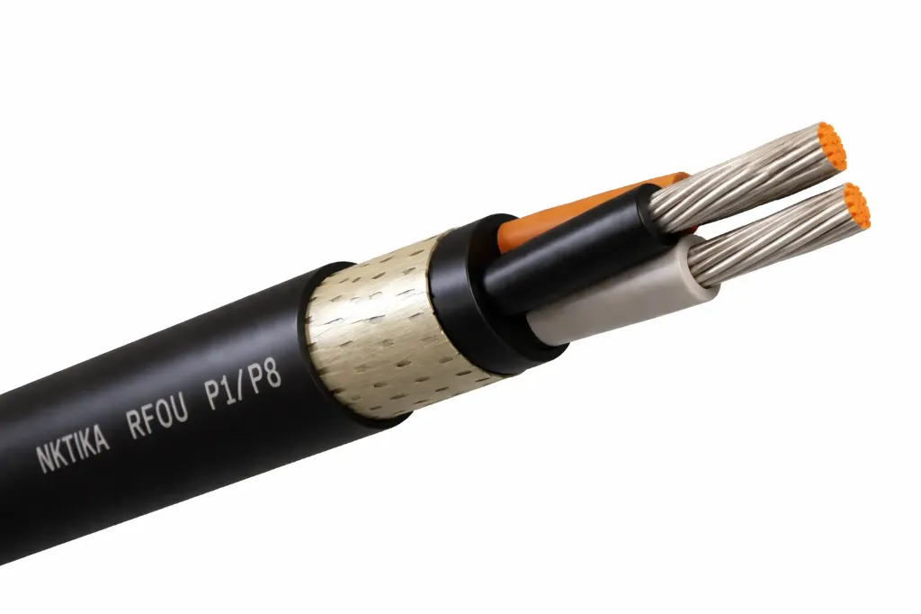 Unika RFOU P1/P8 Marine Power Cable 5C x 1.5mm², 0.6/1kV, Black – Numbered White Cores, DNV class approved