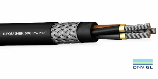 BFOU Offshore Cable, Black, P5/P12/P105, NEK 606 Mud Resistant, DNV Class 5 Approved