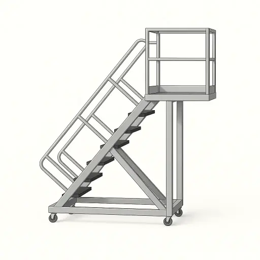 Mobile Work Cantilever Platform Ladder 1.8m