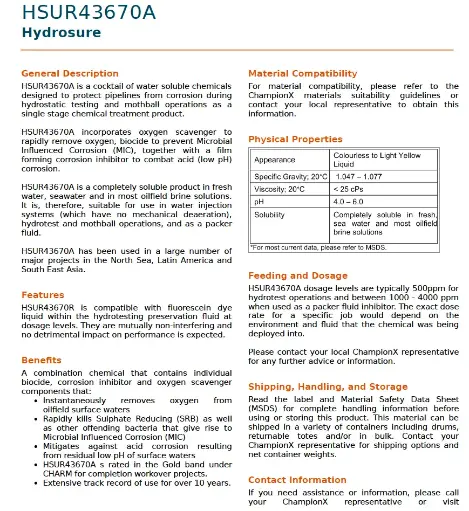 [HSUR43670A] Inhibitor Rust Hydrosure O-3670R 20L