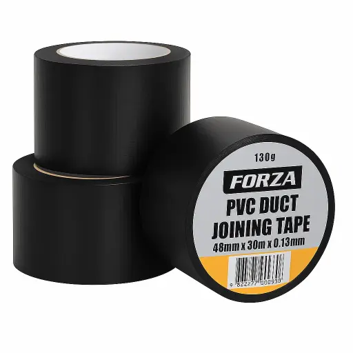 [13030] Forza PVC Duct Tape – 48mm x 30m, Black  (D)