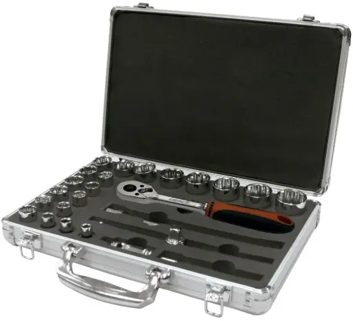 [61963] SET OF 25 PCS. SOCKET WRENCHES 1/2" (5/16" - 1.1/4") 12 EDGES