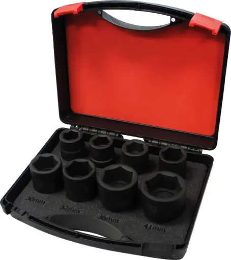[61271] SET OF 8 IMPACT SOCKET WRENCHES 3/4" (1"-1.1/2")