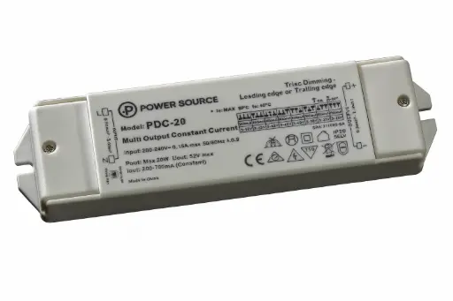 Power Source 40W LED Driver – Selectable Constant Current (300–1400mA), 6–65V, AC Dimmable, IP20