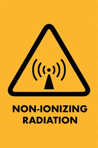 IMO sign - "Danger; Non-ionizing radiation", 200x300mm Photoluminescent self-adhesive vinyl