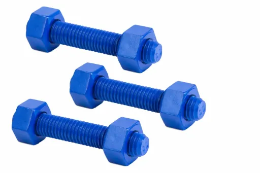 Hex Bolt 3/4"-10 UNC x 100mm, ASTM A193 Gr B7, Xylan 1424 Blue Coated