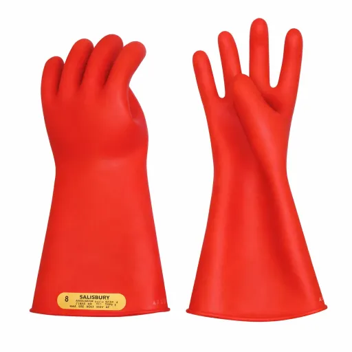 Salisbury Class 00 Rubber Insulating Gloves – 500VAC, 280mm (11"), Red, TESTED