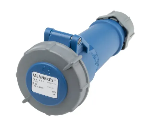 MENNEKES, AM-TOP IP67 Blue Industrial Power Connector, Cable Mount, 3, Rated At 16 A, 230V